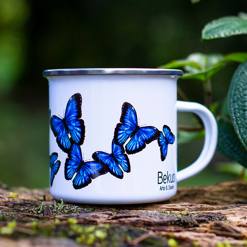 Jarrito de metal - Morpho Azul