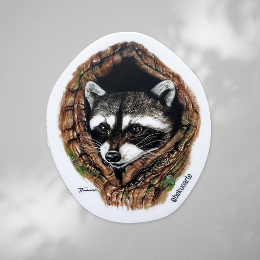 Sticker contra agua - Mapache